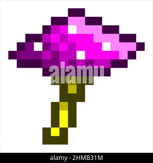 Amanita Pilz Pixel Art Ikone. Agarische Vektordarstellung fliegen, editierbar Stock Vektor