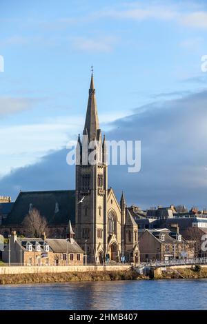 Free North Church, Free Church of Scotland am Ufer des Flusses Ness, Inverness. Stockfoto