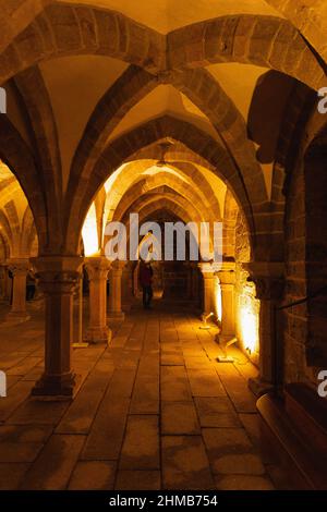 Trebic, Tschechien - 05/02/2022: Innenraum der Krypta der St.-Prokopius-Basilika in Trebic, Tschechien. Stockfoto