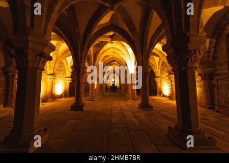 Trebic, Tschechien - 05/02/2022: Innenraum der Krypta der St.-Prokopius-Basilika in Trebic, Tschechien. Stockfoto