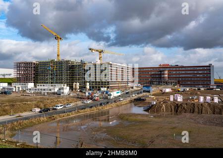 O-Werk, ehemaliges Verwaltungsgebäude des Opel-Werks in Bochum, heute Herzstück des O-Werk Campus, einem Bürokomplex mit über 7.000 Quadratmetern Stockfoto