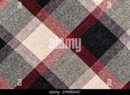Bunt karierte Stoffstruktur, karierte Qualität. Stoffhintergrund. Stockfoto