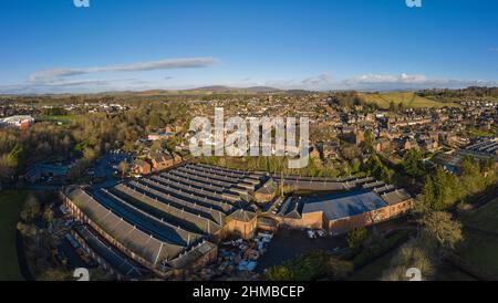 Luftaufnahme der Stadt Kirriemuir in Angus, Schottland. Stockfoto