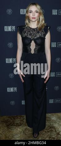 Beverly Hills, Usa. 08th. Februar 2022. BEVERLY HILLS, LOS ANGELES, KALIFORNIEN, USA - FEBRUAR 08: Die Schauspielerin Jodie Comer nimmt an dem Photo Call für die vierte Staffel von BBC 'Killing Eve' Teil, der am Sonntag, dem 27. Februar, im The Peninsula Beverly Hills Hotel am 8. Februar 2022 in Beverly Hills, Los Angeles, Kalifornien, USA, Premiere auf BBC AMERICA und AMC feiert. (Foto: Xavier Collin/Image Press Agency/Sipa USA) Quelle: SIPA USA/Alamy Live News Stockfoto