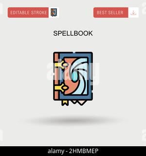 Einfaches Vektorsymbol für Spellbook. Stock Vektor