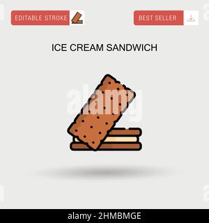 Eiscreme-Sandwich einfaches Vektorsymbol. Stock Vektor