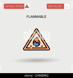 Einfaches Vektor-Symbol für entzündliche Stoffe. Stock Vektor