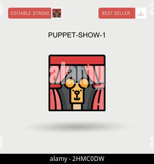 Puppet-show-1 einfaches Vektorsymbol. Stock Vektor