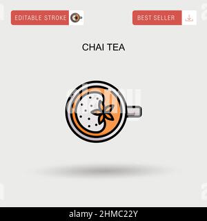 Chai-Tee einfaches Vektor-Symbol. Stock Vektor