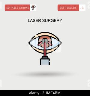 Einfaches Vektorsymbol für die Laserchirurgie. Stock Vektor