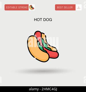 Einfaches Vektor-Symbol für Hot-Dog-Symbole. Stock Vektor