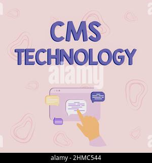 Inspiration mit Zeichen CMS-Technologie. Konzeptionelle Fotoprogramme, die zur Erstellung und Verwaltung digitaler Inhalte verwendet werden Hand Showing Graph Growth Stockfoto