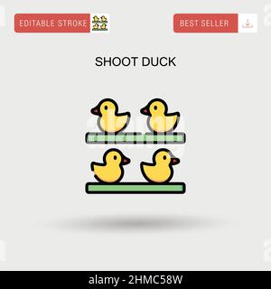 Schießen Ente einfache Vektor-Symbol. Stock Vektor