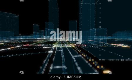 Futuristische Smart Digital City. Smart City Und Technology Business Concept Stockfoto