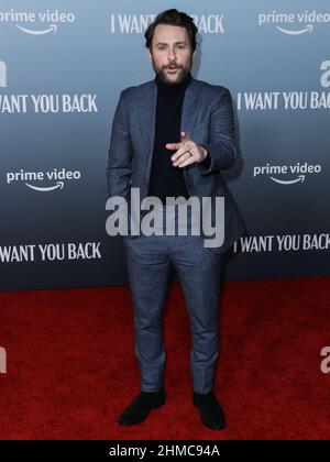 Los Angeles, Usa. 08th. Februar 2022. LOS ANGELES, KALIFORNIEN, USA - 08. FEBRUAR: Der amerikanische Schauspieler Charlie Day kommt bei der Los Angeles Premiere von Amazon Prime's 'I Want You Back' an, die am 8. Februar 2022 in Los Angeles, Kalifornien, USA, im Rahmen DES ROW DTLA stattfand. (Foto von Xavier Collin/Image Press Agency) Quelle: Image Press Agency/Alamy Live News Stockfoto