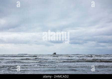 South Rock vom Ruby Beach an der Olympic Peninsula Coast, Washington, USA. Stockfoto