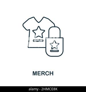 Merch-Symbol. Line-Element aus der Social-Media-Marketing-Sammlung. Lineares Merch Icon-Zeichen für Webdesign, Infografiken und mehr. Stock Vektor