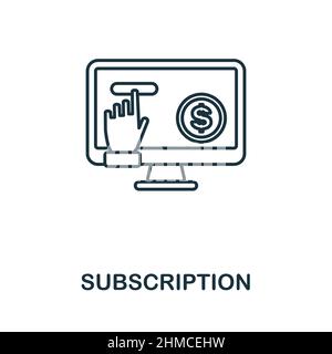 Abonnement-Symbol. Line-Element aus der Social-Media-Marketing-Sammlung. Lineares Abonnement-Symbol für Webdesign, Infografiken und mehr. Stock Vektor