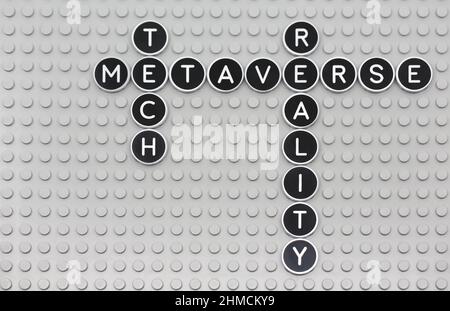 Metaverse über das Kreuzworträtsel-Spiel Stockfoto