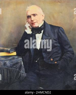 Portrait de Eugene Scribe, Dramaturg et librettiste francais - Augustin-Eugene Scribe (1791-1861) - photo de Nadar colorié ultérieement Stockfoto