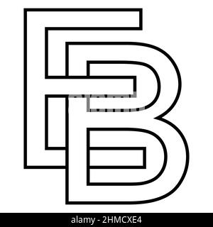 Logo-Zeichen eb ab Symbol nft eb interlaced, Buchstaben e b Stock Vektor