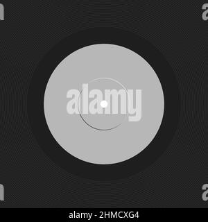 Vintage unbeschriftete Vinyl Disc Label Schablone Aufkleber mockup Stock Vektor