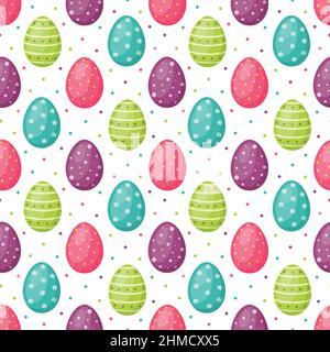Nahtloses Muster mit Osterei. Frohe Ostern, Vektorgrafik Stock Vektor