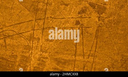 Ein klassischer goldener Grunge-Hintergrund mit Rissen und goldbrauner und gelber Papierstruktur. Stockfoto