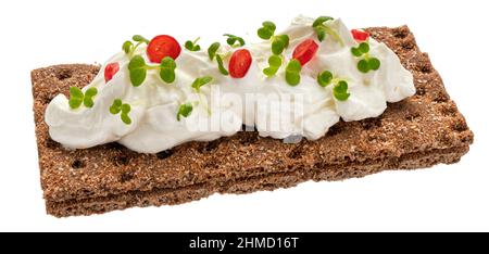 Roggen-Knäckebrot isoliert auf weißem Hintergrund Stockfoto