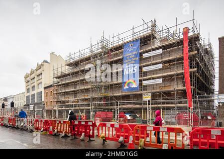 The Globe während der Renovierung. Stockton Globe in Bearbeitung, Stockton-on-Tees, Großbritannien. Architekt: Space Group Architects, 2021. Stockfoto