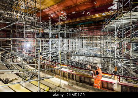 Das Globe Auditorium während der Renovierung. Stockton Globe in Bearbeitung, Stockton-on-Tees, Großbritannien. Architekt: Space Group Architects, 202 Stockfoto