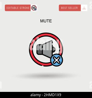 Einfaches Vektorsymbol stumm schalten. Stock Vektor