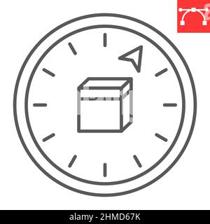 Qibla-Liniensymbol, Qibla und Richtung, Qibla-Kompass-Vektor-Symbol, Vektorgrafiken, bearbeitbares Konturumrisszeichen, eps 10. Stock Vektor