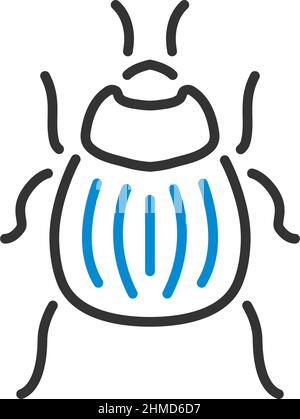 Symbol Des Colorado Beetle. Editierbare Fett Formatigte Kontur Mit Farbfüllungsdesign. Vektorgrafik. Stock Vektor