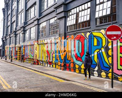 Ebor Street, Shoreditch, Wandgemälde Stockfoto