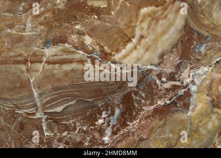 Dunkelbraunes Onyx-Marmor-Design mit natürlicher Figur und weißen Reben mit natürlicher Textur Stockfoto