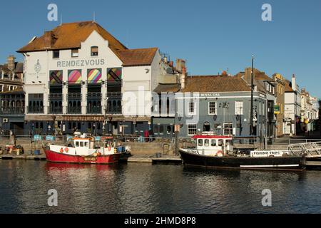 Weymouth Harbour und Marina, Dorset, England, Großbritannien Stockfoto