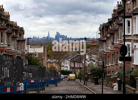 London, Großbritannien - November 13th 2021: Blick auf die Stadt vom Crystal Palace Stockfoto