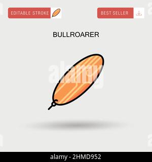 Einfaches Vektorsymbol für Bullroarer. Stock Vektor