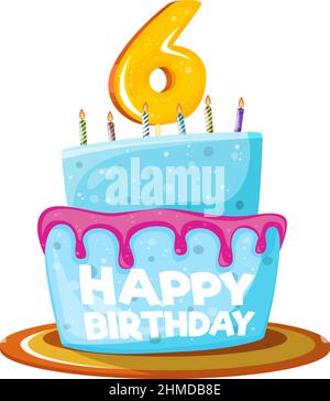 Happy Birthday Kuchen isoliert Element Stock Vektor