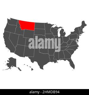 Vektorkarte von Montana. Detaillierte Darstellung. Land der Vereinigten Staaten von Amerika. Flacher Style. Vektorgrafik Stock Vektor