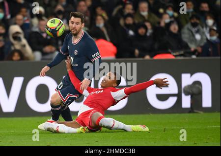 PSG - Monaco Lionel Messi während des Spiels PSG gegen AS Monaco im Parc des Princes, 12. Dezember 2021. Stockfoto