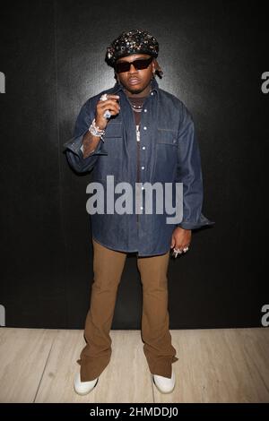 Los Angeles, Ca. 08th. Februar 2022. Gunna auf der HERBST-Winter 2022 Runway Show von AMIRI am 08. Februar 2022 in Los Angeles, Kalifornien. Quelle: Walik Goshorn/Media Punch/Alamy Live News Stockfoto