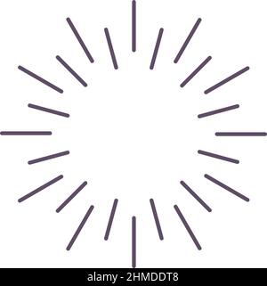 Einfaches radiales Linienmuster. Retro-Sonne platzt Stock Vektor