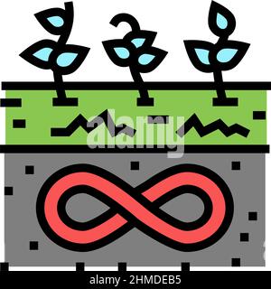 Nachhaltige Landwirtschaft Farbe Symbol Vektor Illustration Stock Vektor