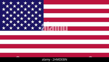 USA-Flagge. Nationales Symbol der Vereinigten Staaten von Amerika. Flacher Style. Vektorgrafik Stock Vektor