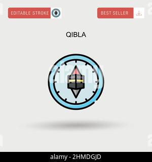 Einfaches Qibla-Vektorsymbol. Stock Vektor