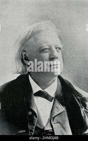 Henry ward Beecher (gestorben 1887) war ein amerikanischer kongregationalistischer Geistlicher, Sozialreformer und Redner, der für seine Unterstützung der Abschaffung der Sklaverei, seine Betonung der Liebe Gottes und seinen Ehebruchprozess von 1875 bekannt war. Sein rhetorischer Fokus auf die Liebe Christi hat das Mainstream-Christentum bis heute beeinflusst. Seine Schwester war Harriet Beecher Stowe, eine amerikanische Autorin und Abolitionistin, die am besten durch ihren Roman Uncle Tom's Cabin bekannt wurde. Stockfoto
