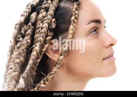 Ein Porträt einer schönen europäischen Frau. Stockfoto