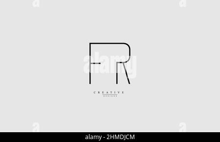 Buchstabenbuchstaben Initialen Monogramm-Logo FR RF F R Stock Vektor